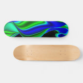 Abstract in groen blauw skateboard (Horizontaal)