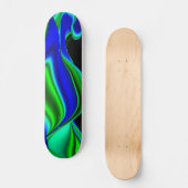 Abstract in groen blauw skateboard (Voorkant)