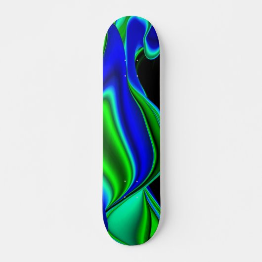 Abstract in groen blauw skateboard (Voorkant)