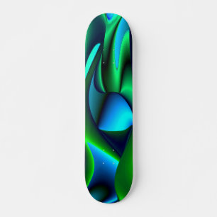 Abstract in groen blauw zwart persoonlijk skateboard