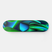 Abstract in groen blauw zwart skateboard (Horizontaal)