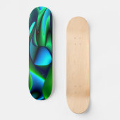 Abstract in groen blauw zwart skateboard (Voorkant)