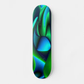 Abstract in groen blauw zwart skateboard (Voorkant)