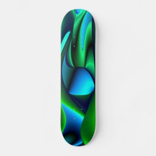 Abstract in groen blauw zwart skateboard