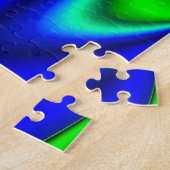 Abstract in groen en blauw legpuzzel (Zijkant)