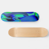 Abstract in groen en blauw persoonlijk skateboard (Horizontaal)