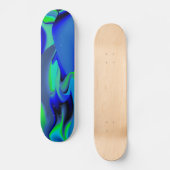 Abstract in groen en blauw persoonlijk skateboard (Voorkant)