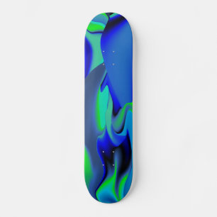 Abstract in groen en blauw persoonlijk skateboard