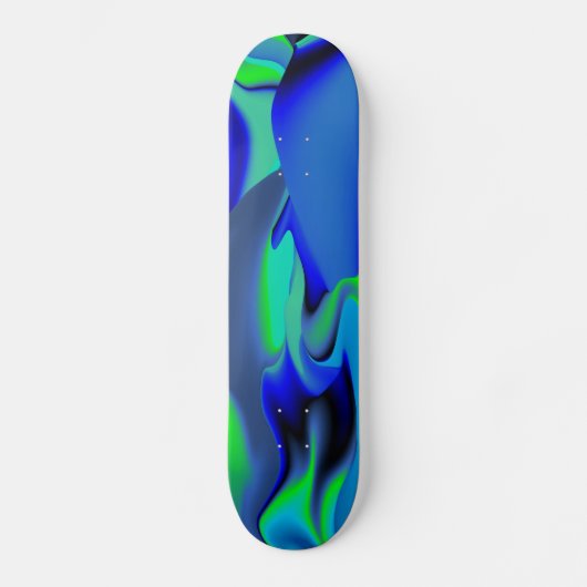 Abstract in groen en blauw persoonlijk skateboard (Voorkant)