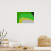 Abstract in groen en geel 1004 poster (Keuken)