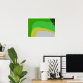 Abstract in groen en geel 1004 poster (Thuiskantoor)
