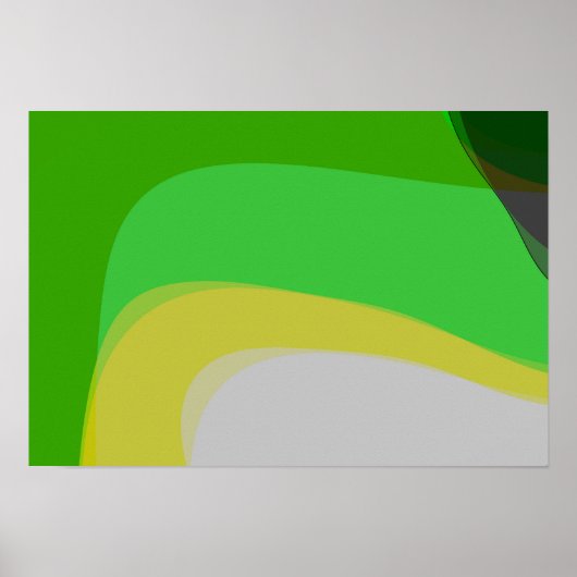Abstract in groen en geel 1004 poster (Voorkant)