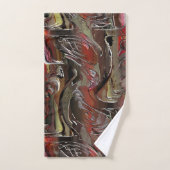 Abstract in mahogany en donkerrood bad handdoek (Handdoek)