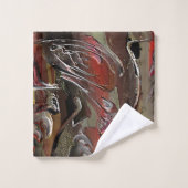 Abstract in mahogany en donkerrood bad handdoek (Wasdoekje)