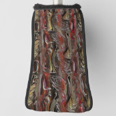 Abstract in mahogany en donkerrood golfheadcover (Draai 90)