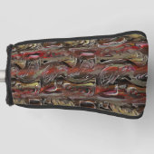 Abstract in mahogany en donkerrood golfheadcover (Voorkant)
