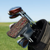 Abstract in mahogany en donkerrood golfheadcover (Insitu)