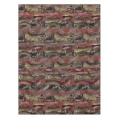 Abstract in mahogany en donkerrood tafelkleed (Voorkant)