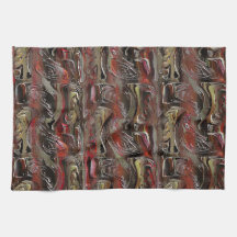 Abstract in mahogany en donkerrood