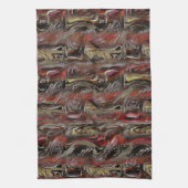 Abstract in mahogany en donkerrood theedoek (Verticaal)