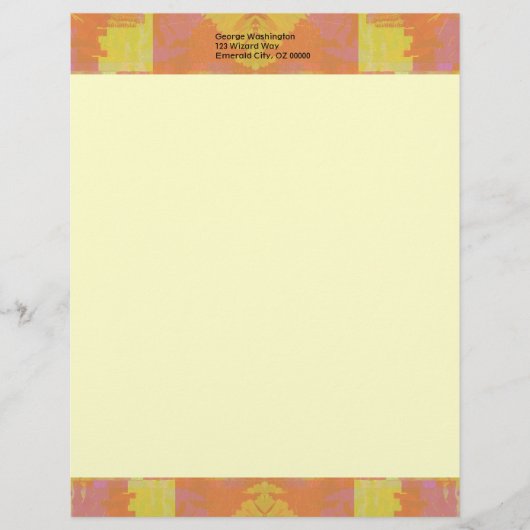 Abstract in Oranje en geel Custom Briefhoofd (Voorkant)
