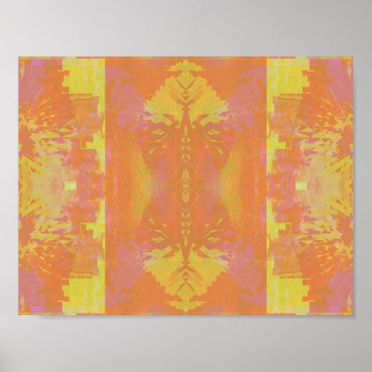 Abstract in Oranje en geel Poster (Voorkant)