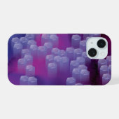 Abstract in paars iPhone 15 case (Achterkant horizontaal)