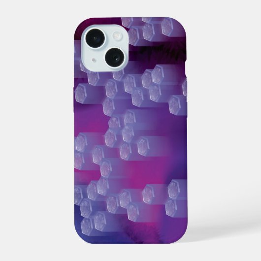 Abstract in paars iPhone 15 case (Achterkant)
