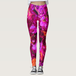 Abstract in paren, Sinaasappels en groenen Leggings
