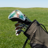 Abstract in Pink, Teal, Blue, and Gold Golfheadcover (Insitu)
