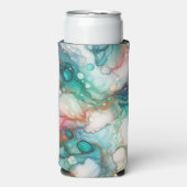 Abstract in Pink, Teal, Blue, and Gold Seltzer Blikjeskoeler (Seltzer Voorkant)