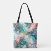 Abstract in Pink, Teal, Blue, and Gold Tote Bag (Achterkant)