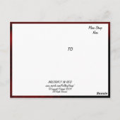 Abstract in rood briefkaart (Achterkant)
