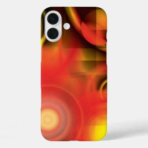 Abstract in rood en geel iPhone 16 plus hoesje