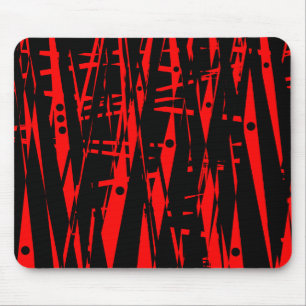 Abstract in rood en zwart muismat