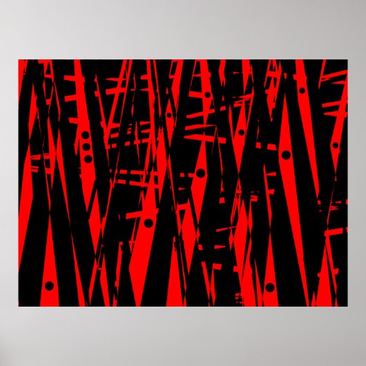 Abstract in rood en zwart poster (Voorkant)