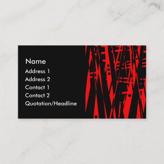 Abstract in rood en zwart visitekaartje (Voorkant)