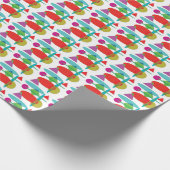 Abstract in rood, paars, groen en turquoise cadeaupapier (Hoek)