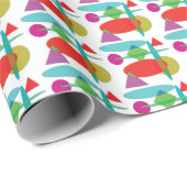 Abstract in rood, paars, groen en turquoise cadeaupapier (Rol Hoek)