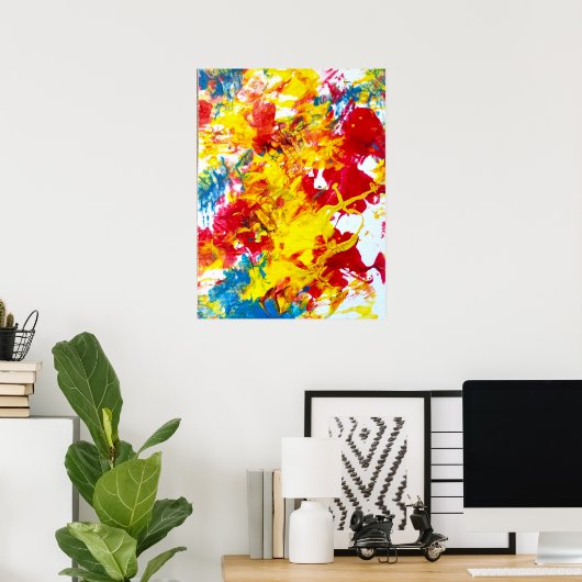 Abstract in rood poster (Thuiskantoor)