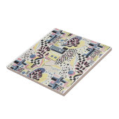 Abstract in roze en blauw tegeltje (Zijkant)