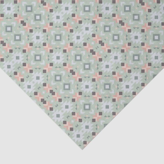 Abstract in roze en groenboek tissuepapier (Detail)