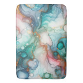 Abstract in roze, turquoise, blauw en goud badmat (Voorkant Verticaal)