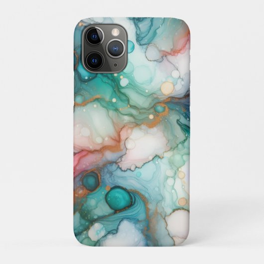 Abstract in roze, turquoise, blauw en goud Case-Mate iPhone case (Achterkant)