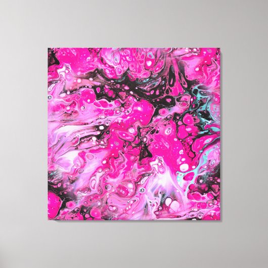 Abstract in roze, zwart en wit canvas afdruk (Voorkant)