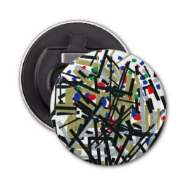 Abstract in tape en briefvormen 1 button flesopener