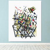Abstract in tape en briefvormen 1 canvas afdruk (Insitu (Houten vloer))