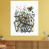 Abstract in tape en briefvormen 1 canvas afdruk (Insitu (Woonkamer))