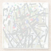 Abstract in tape en briefvormen 1 glazen onderzetter (Achterkant)