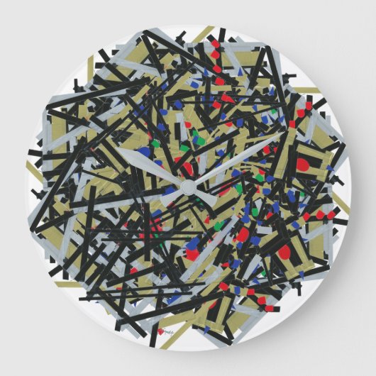 Abstract in tape en briefvormen 1 grote klok (Voorkant)